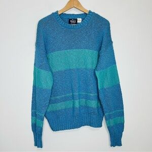 Vintage WoolRich Blue Cotton Knit Crewneck Medium